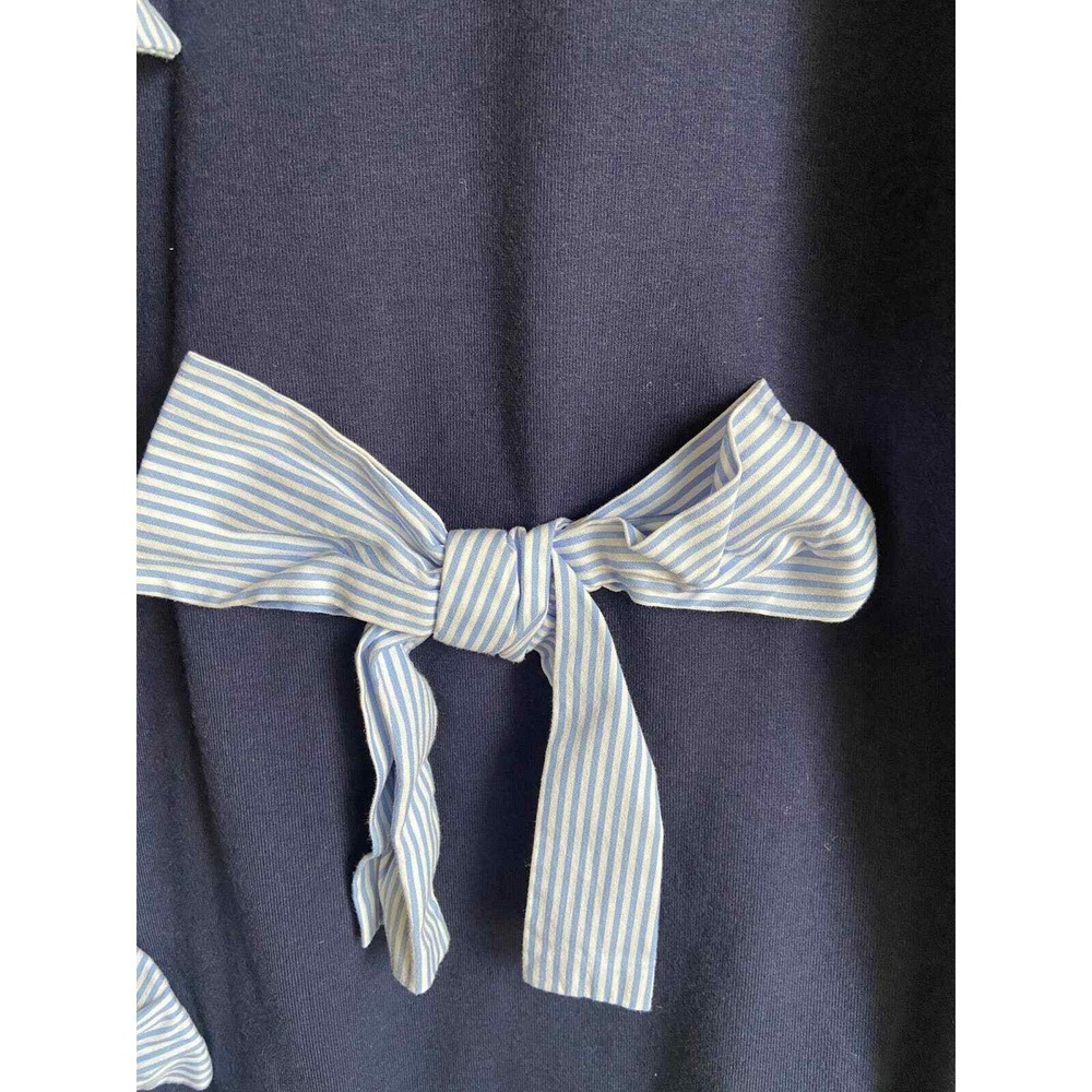 Halogen Sweatshirt  Blue Stripe Bows Medium‎ Coquette Chic Cozy NWOT - Picture 9 of 9